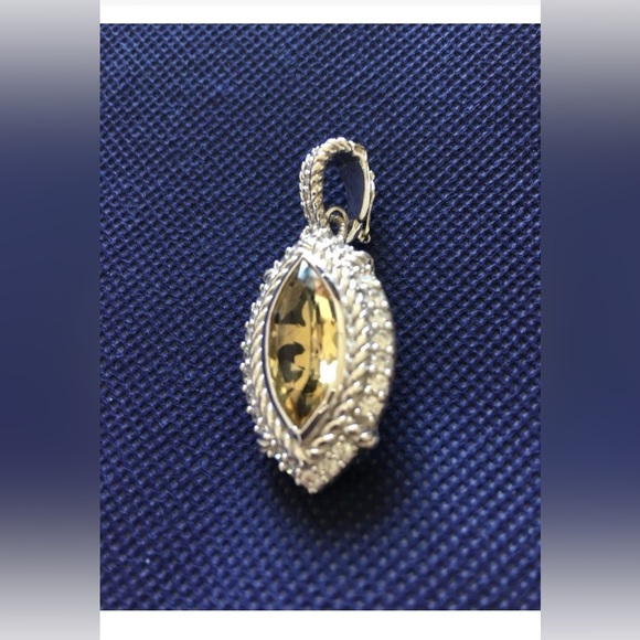 Pre-Loved Judith Ripka Olive Quartz Enhancer/Pendant - Picture 3 of 5